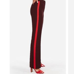 Express Wide Leg Red Stipe Dress Pant